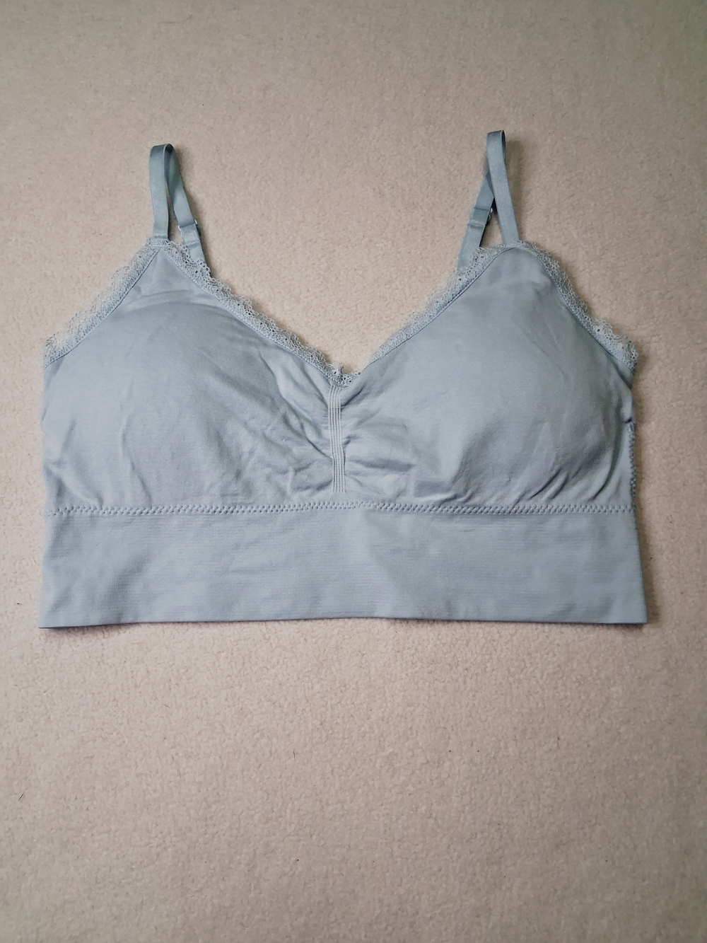 4/20$ Light Blue Lace-Trim Bralette